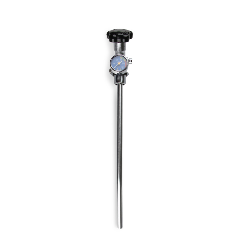 Super Hi-Flo 10 lb Nitrous Bottle Valve with Siphon Tube and Blue Gauge