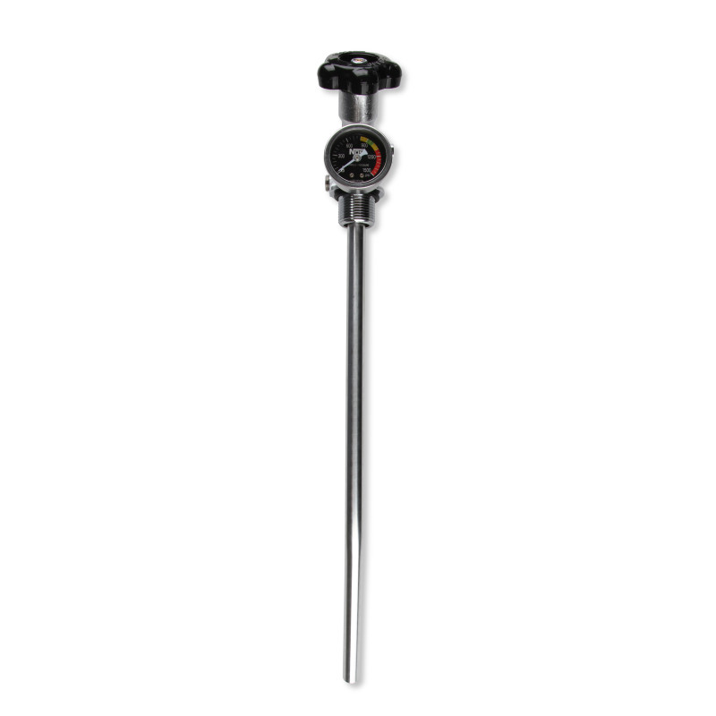 Valvola bombola nitro Super Hi-Flo da 10 lb con tubo pescante e manometro nero