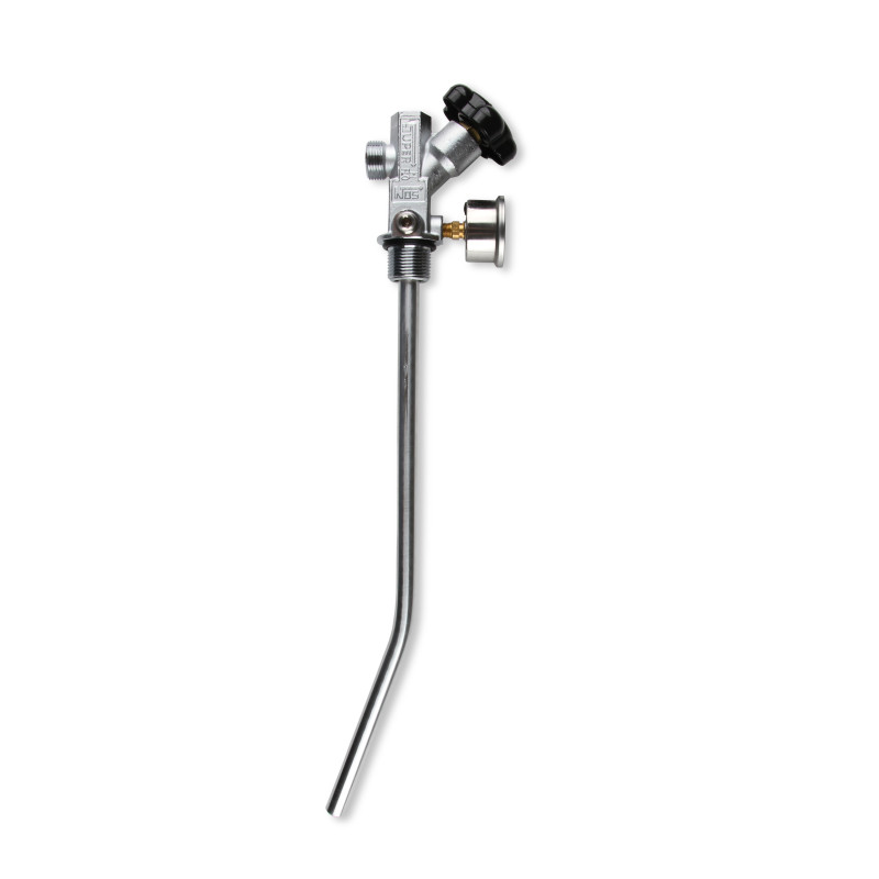 Válvula de botella de nitro Super Hi-Flo de 10 lb con tubo sifón y manómetro negro