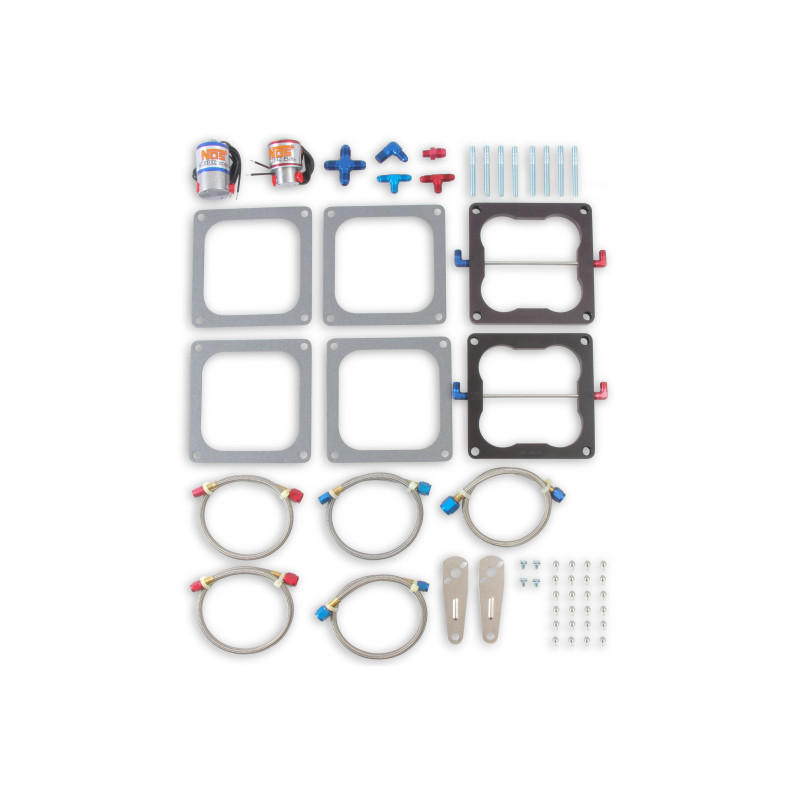 Upgrade-Kit Pro-Shot Fogger Cheater von einstufig auf zweistufig - Holley-4500-Dominator-Flansch (ohne Flasche)