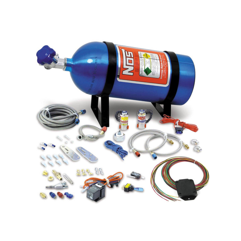 Lachgas-Nasssystem Single Fogger Multi-Fit 8-Zylinder Drive-by-Wire 75-125 PS - blaue 10-lb-Flasche