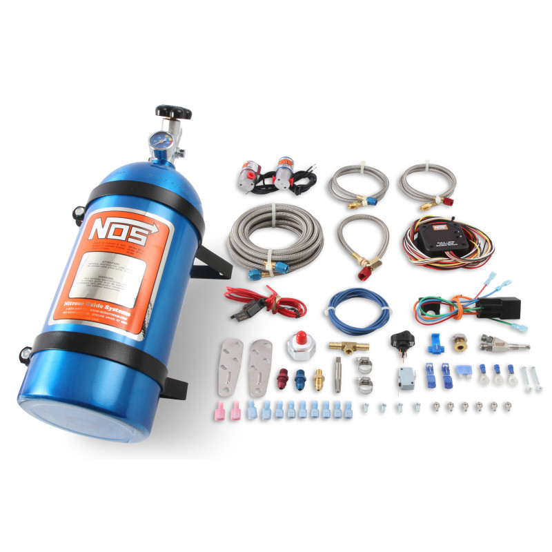 Lachgas-Nasssystem Sniper Single Fogger Multi-Fit 4- und 6-Zylinder Drive-by-Wire 35-75 PS - blaue 10-lb-Flasche