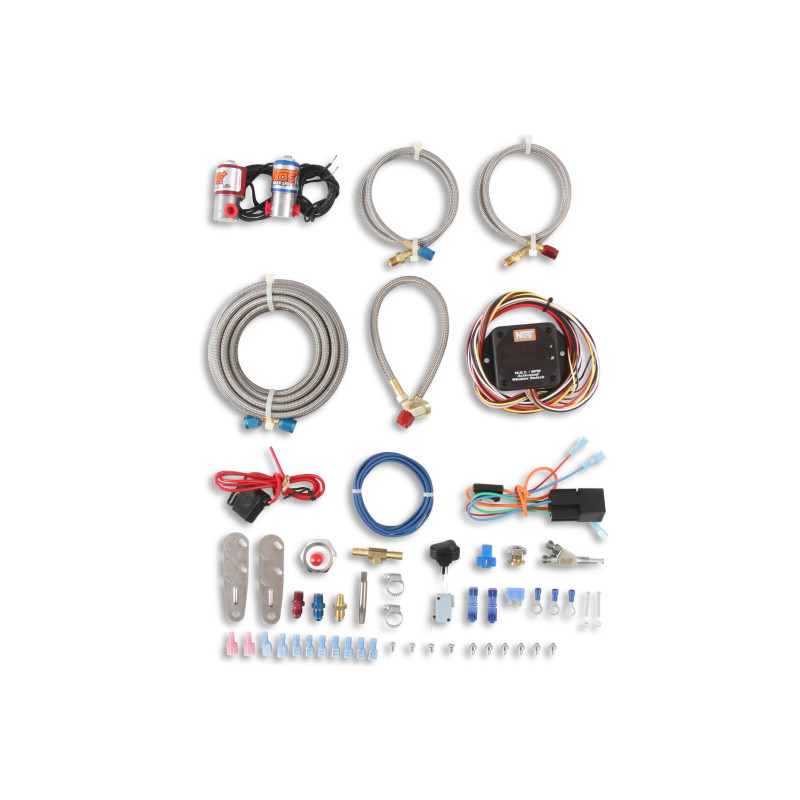 Sniper Single Fogger Wet Nitrous Kit Multi-Fit 4 and 6-Cylinder Drive-by-Wire 35-75 HP - Blue 10 lb Bottle