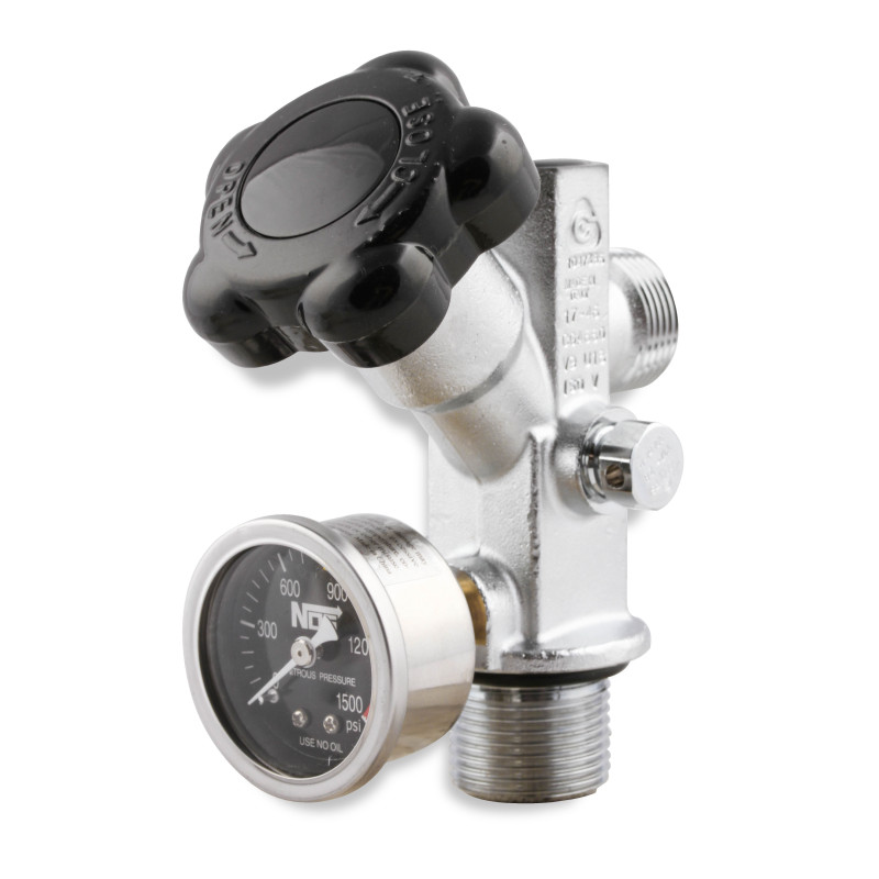 Super-Hi-Flo-Flaschenventil mit Manometer mit schwarzem Zifferblatt - Flaschen ab 5 lb