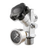 Robinet de bouteille nitro Super Hi-Flo avec manomètre à cadran noir - bouteilles 5 lb et plus
