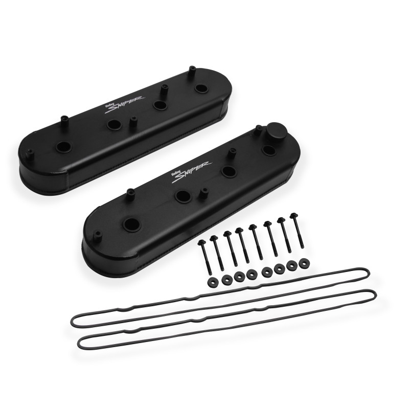 Cubrebalancines de aluminio fabricado Sniper - motores GM LS - negro satinado